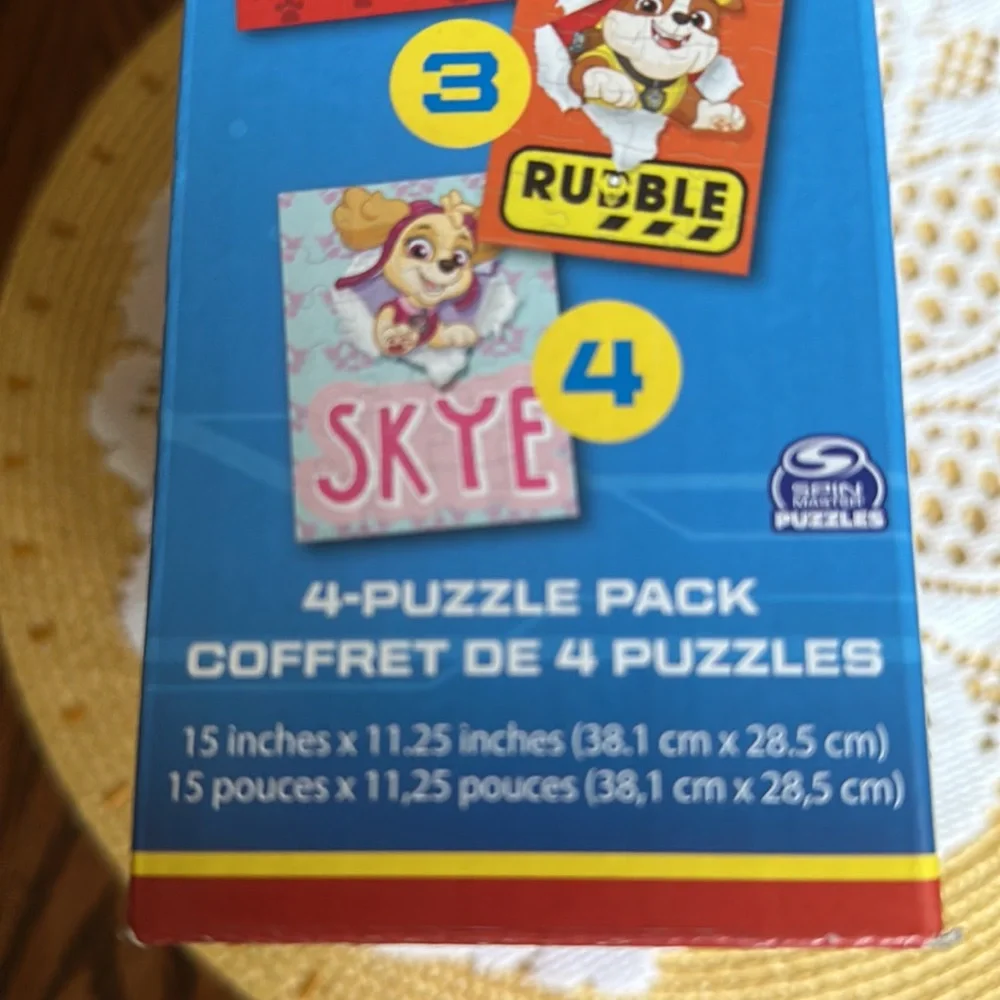 Nickelodeon Paw Patrol 4 Puzzle Pack new in box.